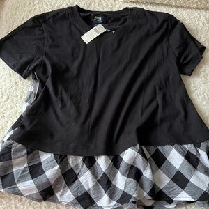 NWT - Anthropologie Maeve Gingham Peplum Top - XS